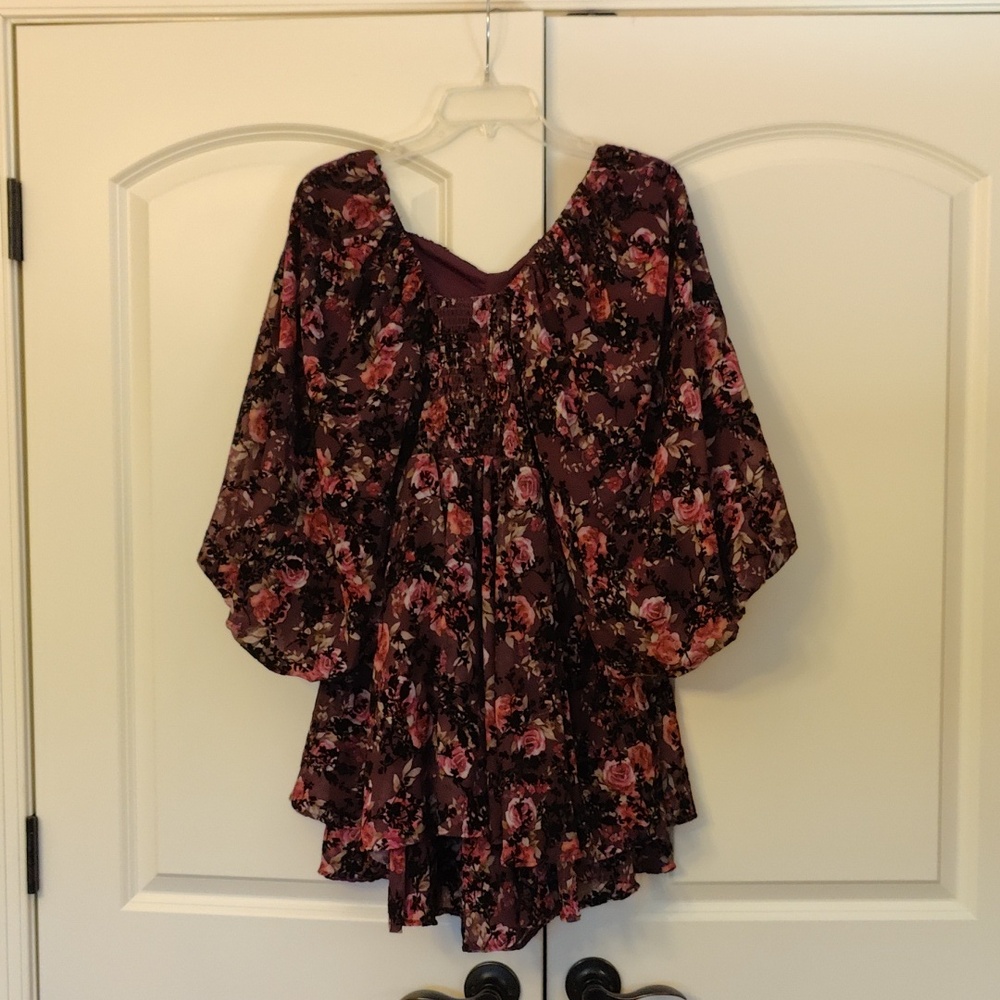 ARULA Purple and Pink Floral Peplum Dress - Picture 6 of 8